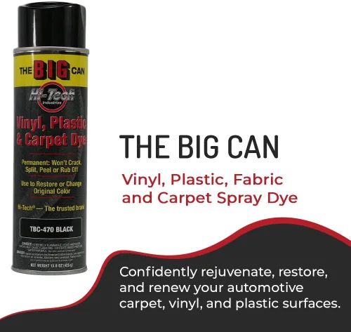 Vista 2 de HI-TECH Lata Grande de Tinte en Aerosol Negro – 443 g Restaurador Permanente para Alfombra, Vinilo, Tela y Tapicería – Color Permanente, No se