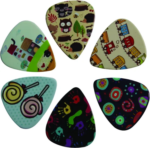 Vista 3 de Bonitas púas de guitarra de superhéroe para niños y niñas