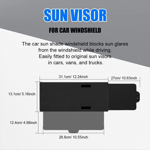 Vista 2 de HAOBO Extensor de visera solar polarizada, bloqueador solar para visera de automóvil, extensión de visera solar con lente antirreflejos que bloquea