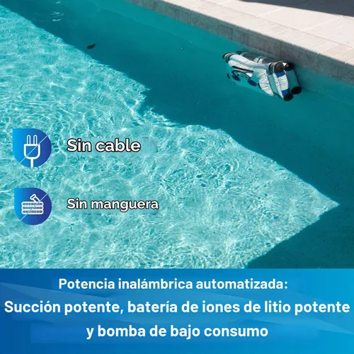 Vista 7 de POOL BLASTER CX-1 - Limpiador robótico inalámbrico para piscinas, aspiradora automática para piscinas enterradas y sobre el suelo, aspiradora