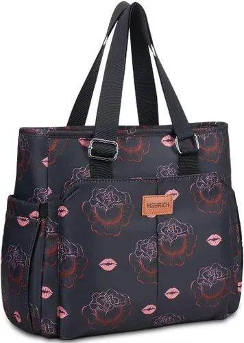 Vista 14 de Bolsas de almuerzo grandes para mujer, lonchera aislada para adultos, bolsa de almuerzo a prueba de fugas con bolsillo de almacenamiento. Bolsa