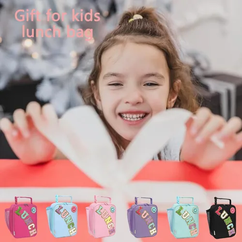 Vista 9 de GYEUKHAM Bolsa de Almuerzo Aislada para Mujeres, Niñas, Adolescentes, Bolsa de Almuerzo para Niños Grande con Aislamiento, Grande, Reutilizable