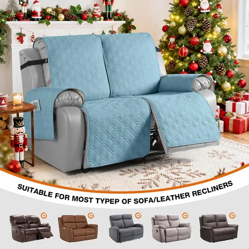 Vista 4 de VANSOFY Funda impermeable para sofá reclinable, lavable, funda para sofá reclinable de 1 pieza, protector de muebles con correas elásticas, bolsillo