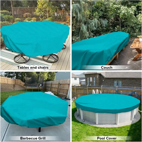 Vista 42 de Fundas para muebles de patio, impermeables, resistentes a los rayos UV, resistentes a los rayos UV, para exteriores, mesa redonda y rectangular