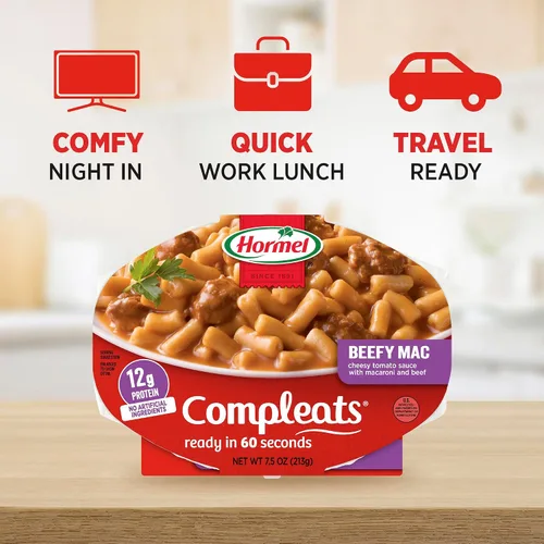 Vista 6 de HORMEL COMPLEATS - Bandeja para microondas Beefy Mac & Cheese, 7.5 onzas (paquete de 7)