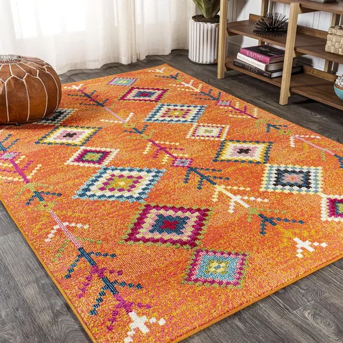 Vista 8 de Eyely Alfombra geométrica tribal de 2 x 8 pulgadas, azul oscuro/multicolor, alfombra bohemia para interiores