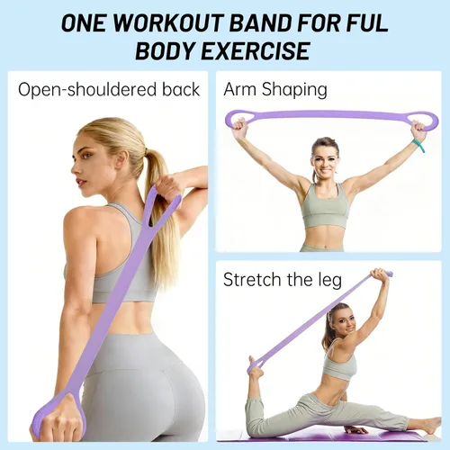 Vista 3 de Figura 8 bandas de ejercicio, banda de resistencia de 8 formas, juego de 3 bandas de resistencia para brazos con asas para entrenamiento, brazo