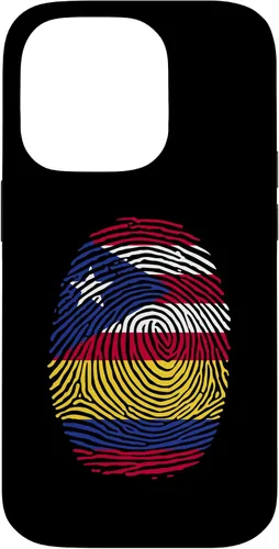 Vista 17 de Funda para iPhone 16 Boricua y Colombia con huellas dactilares puertorriqueñas
