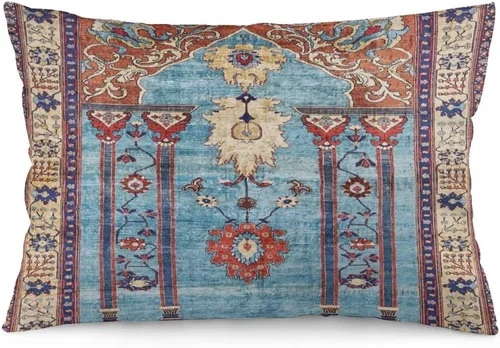 Vista 6 de 10 fundas de almohada de 12 x 20 pulgadas con estampado de mohtashem kashan persa antiguo, fundas de almohada decorativas de terciopelo suave