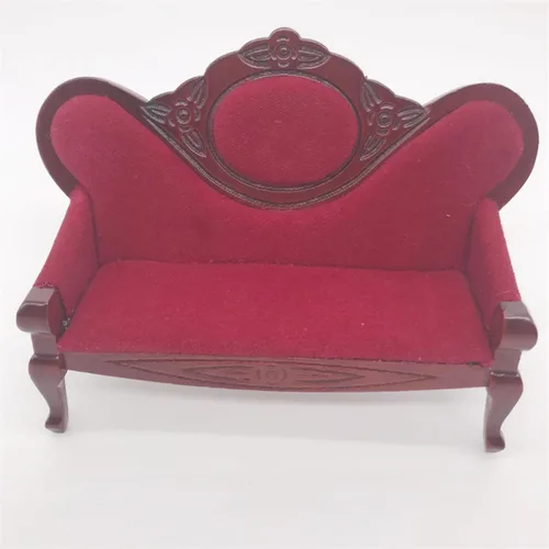 Vista 8 de HEMOTON Elegante mini sofá de la casa escala 1:12 juego de muebles en miniatura para la sala de estar de la casa de muñecas