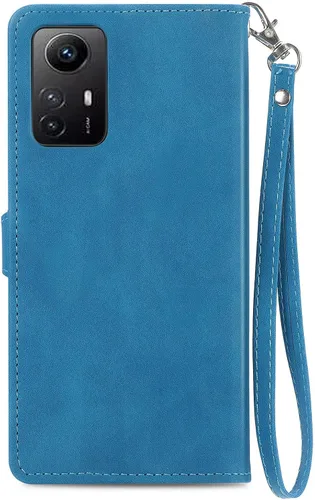 Vista 3 de Funda de teléfono tipo cartera para Redmi Note 12s, diseño de cremallera de hojas de alta capacidad con múltiples tarjetas, simple y versátil