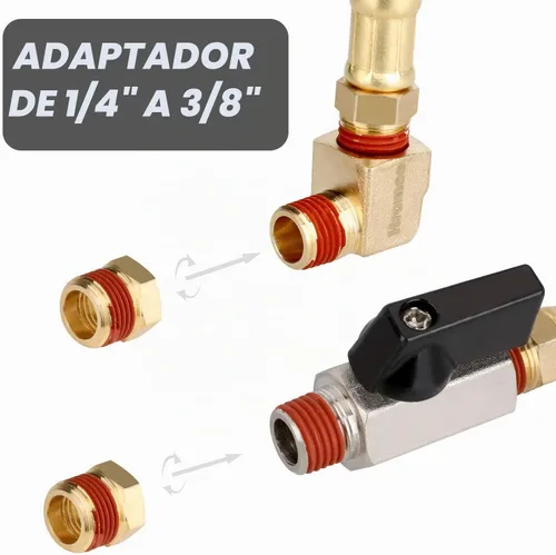 Vista 4 de Hromee Kit de montaje de drenaje de tanque extendido con manguera de acero trenzado de 10 pulgadas, válvula de drenaje de 1/4 pulgadas y codo