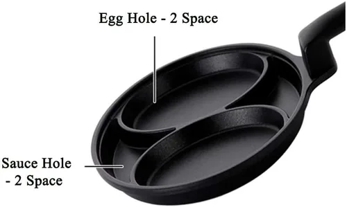Vista 2 de Sartén para huevos con revestimiento antiadherente de 2 espacios