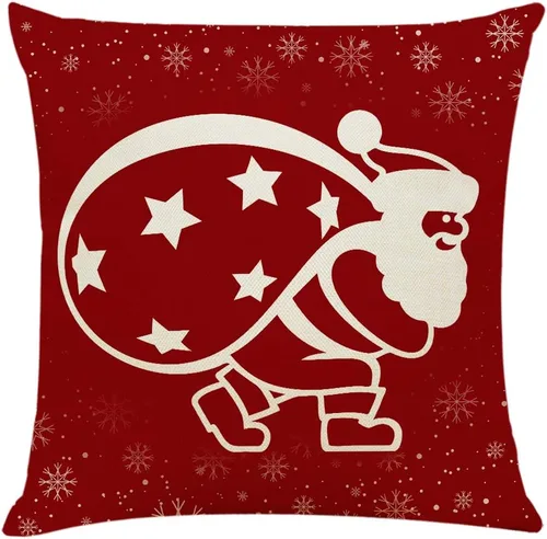 Vista 5 de Ogrmar 4 fundas de almohada de 18 x 18 pulgadas, fundas de almohada decorativas de Navidad, fundas de almohada de lino y algodón para sofá, cama