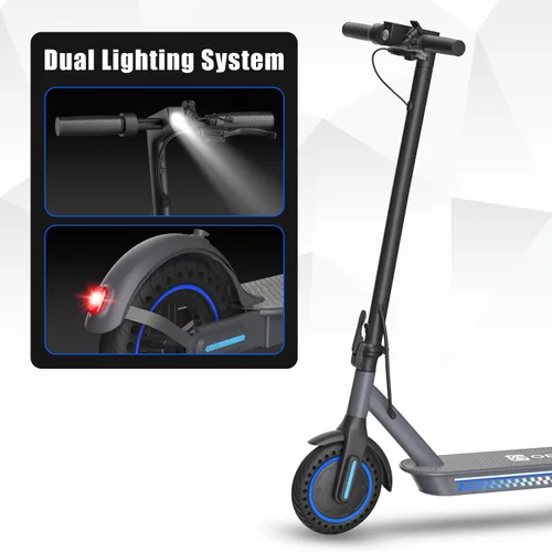 Vista 11 de Electric Scooter Adult 350W/500W Motor, Top 19/22 mph, 8.5'' Solid Tire Azul