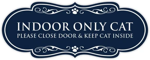 Vista 8 de Designer Paws - Letrero para interiores con texto en inglés "Solo gato por favor cierre la puerta y mantener el gato en el interior" (negro)