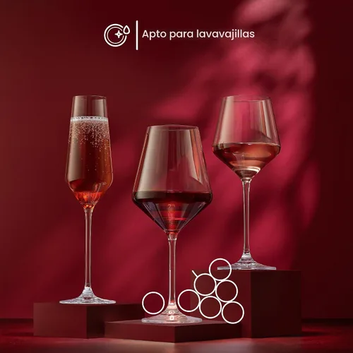 Vista 3 de JoyJolt Juego de 4 copas de champán de la colección Layla, de 6.7 onzas, elegantes copas de champán con tallo de cristal para Prosecco, vino