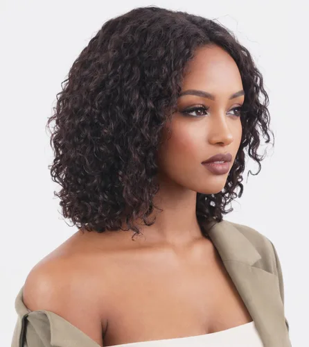 Vista 48 de Peluca de cabello humano rizado profundo de 12 pulgadas para NATURAL-RIZADO