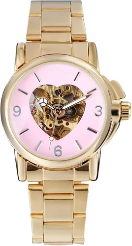 Vista 9 de Reginald Relojes para mujer, reloj de vestir casual a la moda, impermeable, con esfera de esqueleto de mariposa, reloj mecánico automático Negro2