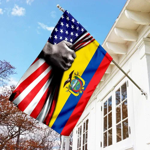 Vista 6 de Banderas-Bandera de Ecuador de Estados Unidos QNK464F, bandera de jardín (11.5 x 17.5 pulgadas) - Banderas de jardín de Estados Unidos de poliéster