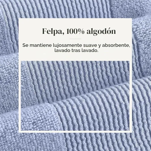 Vista 5 de Modern Threads Air Cloud - Juego de toallas de 6 piezas, 100% algodón sin torsión, 500 GSM, secado rápido y felpa, color azul