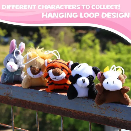 Vista 2 de Uzoxlsn Paquete de 38 mini animales de peluche para fiestas para niños, juguete de peluche pequeño a granel para máquina de garras, premios