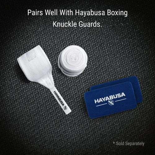 Vista 6 de Hayabusa - Vendas de mano de boxeo de gasa para hombres y mujeres, pulgar inicial con cierre de gancho y bucle, color blanco, 180 pulgadas