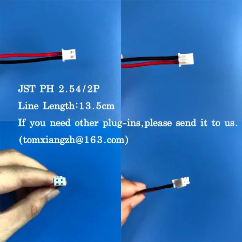Vista 3 de VIDAR Batería recargable de iones de litio 3.7V 10400mAh Batería de iones de litio de alta capacidad con JST PH2.54/2P Plug-in (personalizable)