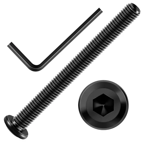 Vista 36 de Mywish M5 x 8mm 20 piezas de tornillos de cabeza plana con rosca hexagonal, pernos de acero inoxidable 304 para muebles con rosca completa, óxido
