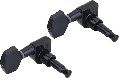 Vista 8 de 3 pares de clavijas de guitarra, 3L 3R negro cerrado de aleación de zinc cabezales de máquina para guitarra folk/eléctrica accesorios de actuación