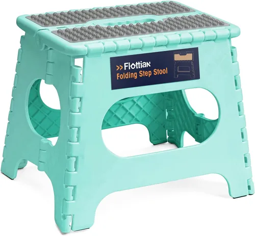 Vista 21 de Flottian Taburete plegable de 13 pulgadas para adultos y niños con capacidad para hasta 300 libras, taburetes plegables antideslizantes con asa