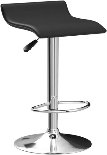 Vista 4 de NOBPEINT Taburete giratorio ajustable con elevación de aire cromado contemporáneo, juego de 4 (negro)