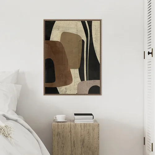 Vista 6 de Amanti Art Framed Canvas Wall Art 30x23 Retro Form Collage II by Victoria Barnes, Framed Wall Art Canvas, Abstract Artwork, Traditional Decor, Large
