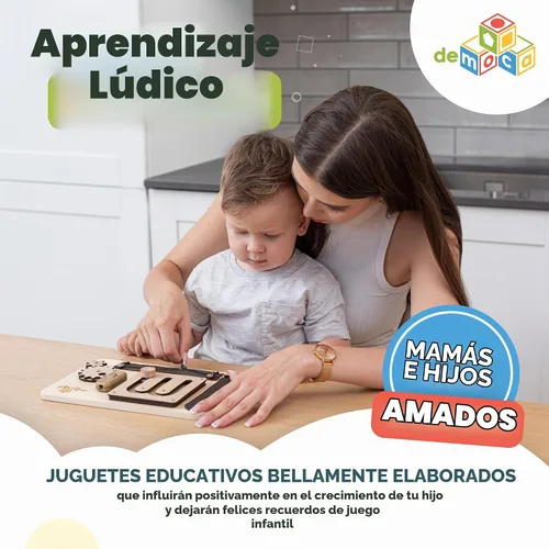 Vista 5 de deMoca - Tabla de actividades para niños pequeños de 1 año, juguete de Naturaleza - Mini