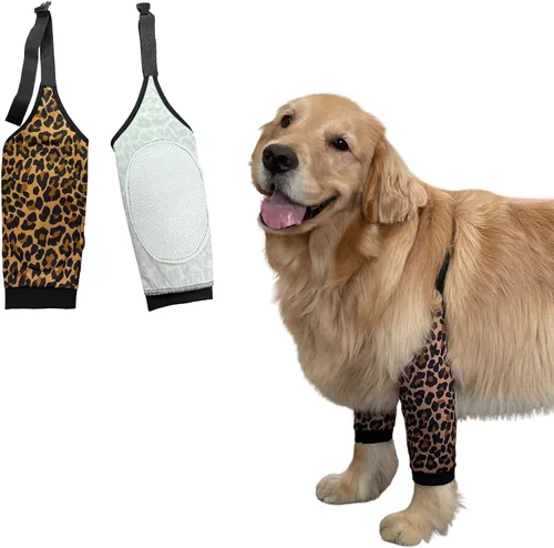 Vista 20 de HDKUW Protector de codo para perros para callos, traje de recuperación para patas delanteras, alternativa al collar de cono para dejar de lamer Gris