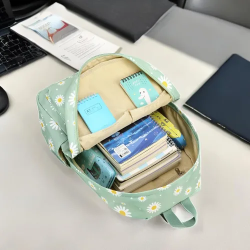 Vista 3 de CAMTOP Juego de morral y lonchera para niñas de preescolar y primaria