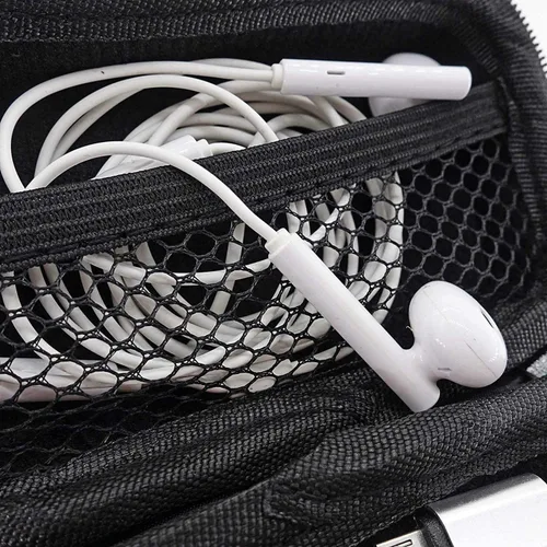 Vista 4 de Bolsa de viaje para unidad flash USB, EVA, a prueba de golpes, a prueba de presión e impermeable, bolsa de viaje para cable USB, auriculares