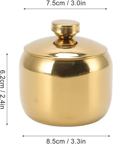 Vista 3 de Azucarero, contenedor de azúcar con tapa, olla de azúcar de acero inoxidable con tapa, tarro de especias para accesorios de cafetería, recipiente