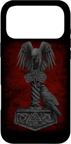 Vista 22 de Funda para iPhone 17 de Mjolnir Odín de la mitología vikinga nórdica de Thor