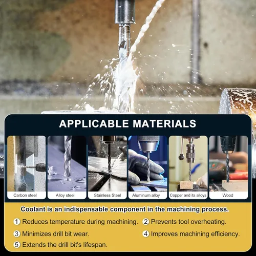 Vista 5 de PATIKIL Broca Jobber de 0.039 in, vástago recto M35 cobalto 5% acero de alta velocidad 135° acabado dorado para metal duro de acero inoxidable - 2