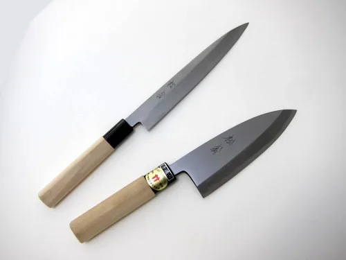 Vista 2 de Houcho. com Juego de cuchillos Yanagiba y cuchillos Deba, Sakai Shouo