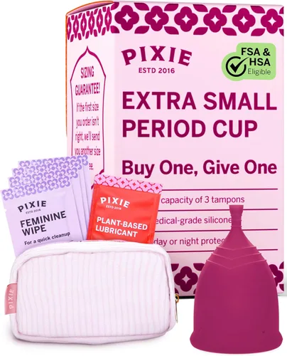 Vista 15 de Copa menstrual de Pixie - Sin metales ni toxinas - Clasificada como la más suave y reutilizable - Uso de 12 horas - 100% de silicona de grado médico