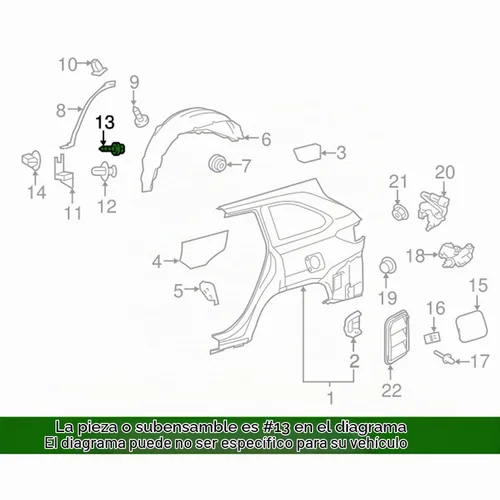 Vista 5 de 30 piezas M6-0.096x0.748 in cubierta de parachoques Splash Shield Mud Gurad Flap Tornillos para 90159-60498 Toyota y Lexus
