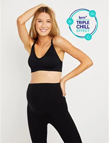 Vista 2 de Motherhood Maternity Sujetador de maternidad y lactancia sin costuras para mujer con tallas BRRR° TRIPLE CHILL A-D+ CUPS Missy & Plus Avgbustedblack