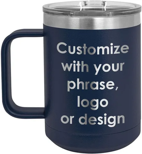 Vista 16 de Personalizado Negro 15 oz taza de café w/tapa deslizante superior Añadir su texto personalizado con nombres, frase, diseño o logotipo