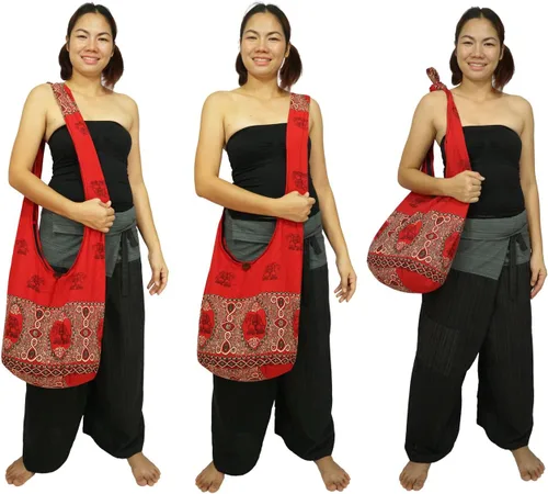 Vista 9 de Lovely Creations Hippie Boho New Elephant Crossbody Bohemia Gitana Sling Hombro Tamaño Grande
