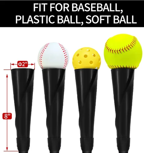 Vista 4 de FDLS Baseball Batting tee for Adults and Youth Teens, Portable Tripod Stand Base Tee Easy Adjustable Height 27 to 46 inches for Hitting Training