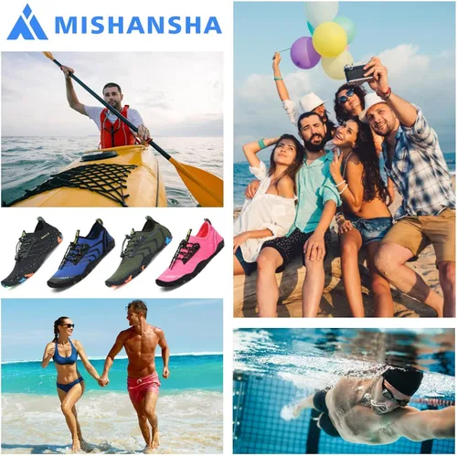 Vista 7 de Zapatos de agua para hombre y mujer, zapatos acuáticos descalzos, de secado rápido, para playa, natación, buceo, kayak, surf, deportes acuáticos