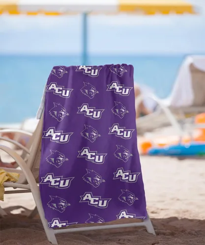Vista 2 de LOGOVISION Abilene Christian University - Manta de 30 x 60 pulgadas, patrón de logotipo, CottonFront/PolyBackBeachTowel