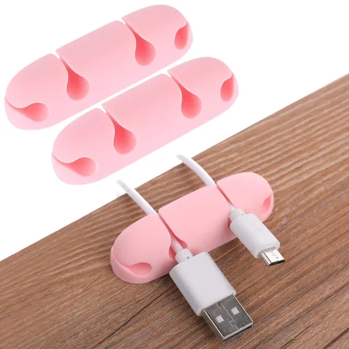 Vista 8 de WLLHYF Clips para cables, 3 unidades, organizador de cables, soportes de gestión de cables, arnés de cables de silicona de 4 agujeros, accesorio